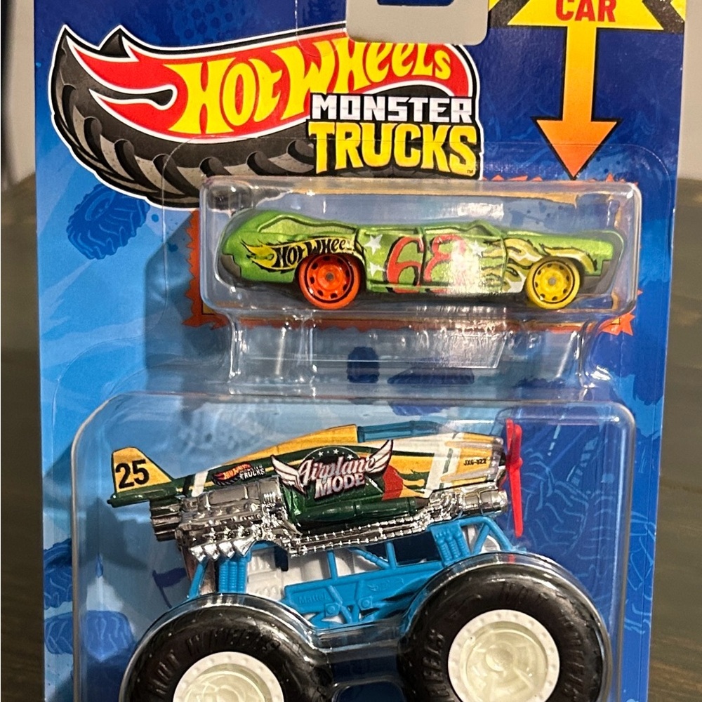 HOT WHEELS MONSTER TRUCKS AIRPLANE MODE includes CRUSHABLE CAR